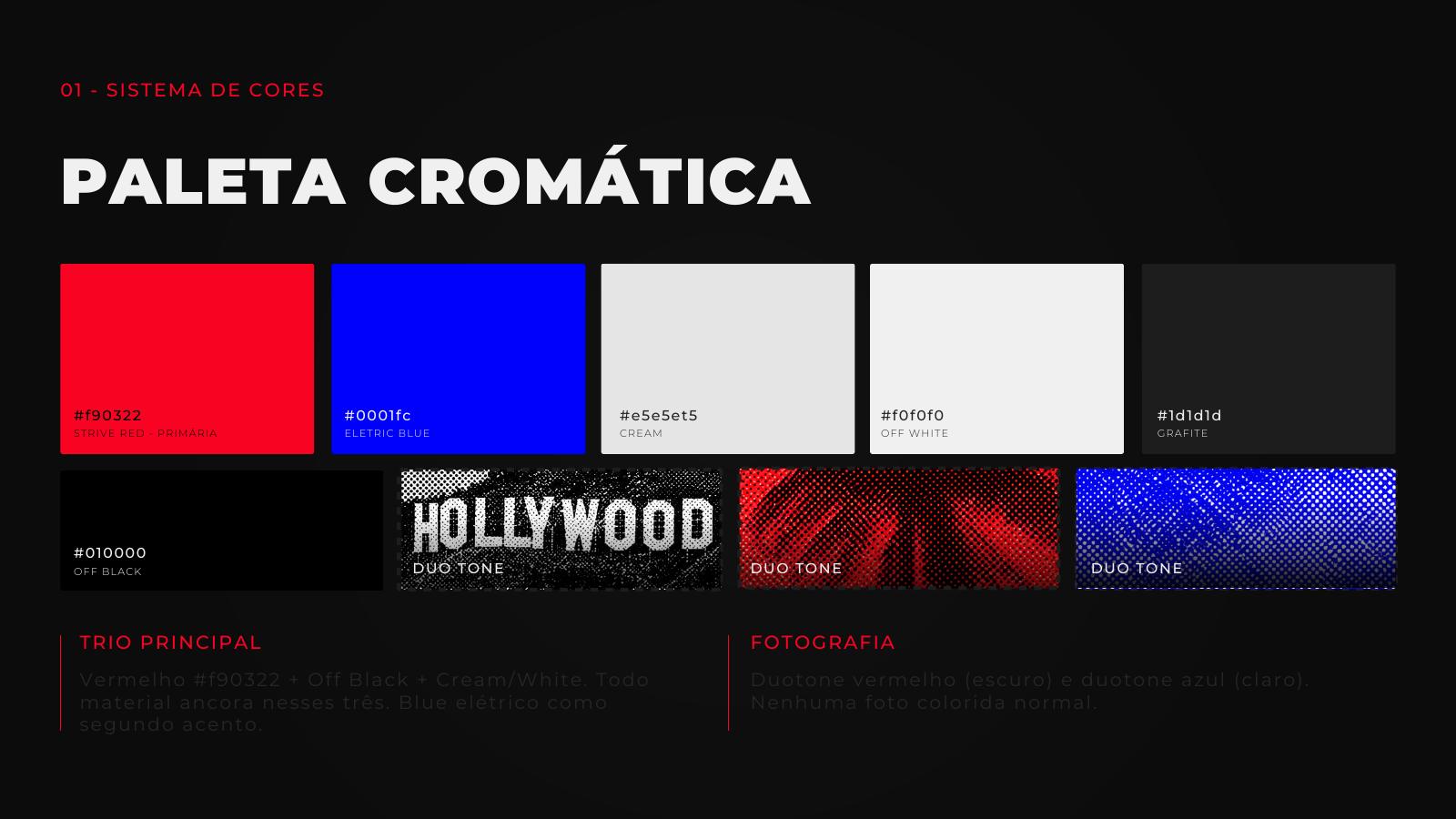 Paleta cromática do Strive Labs