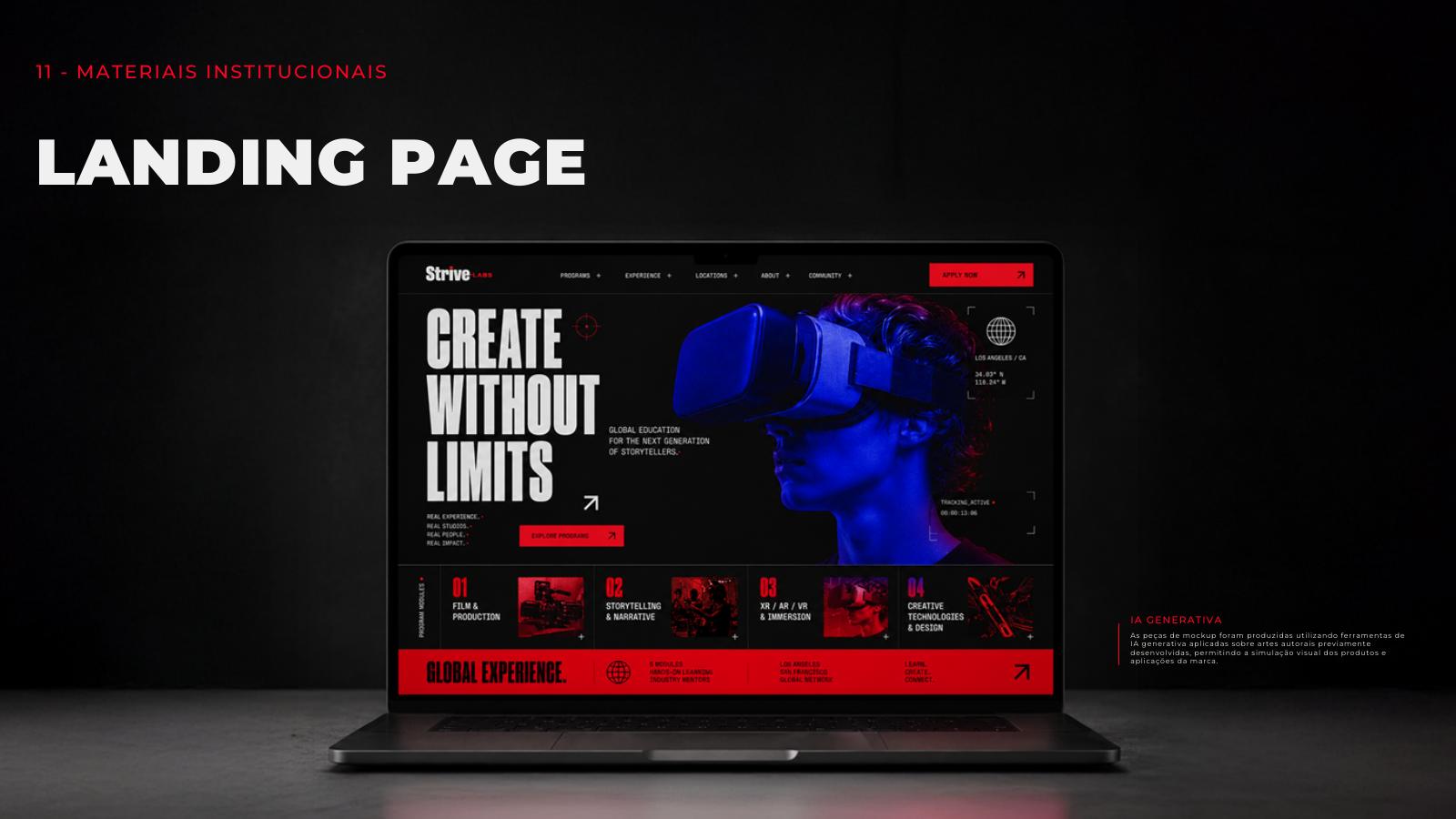 Landing page Strive Labs
